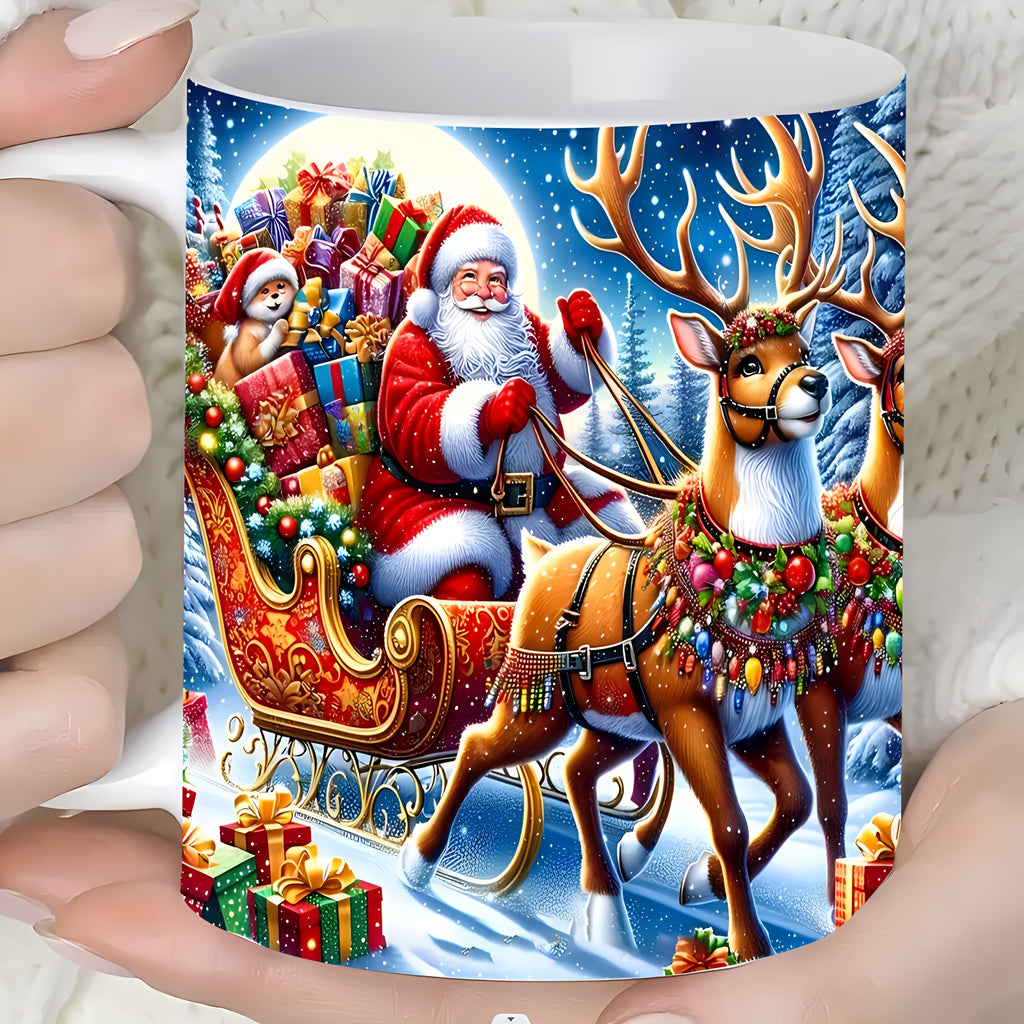 Festive Christmas-Themed Ceramic Mug - Perfect For Coffee, Tea & Milk - Unique Gift For Parents, Reusable & Eco-Friendly