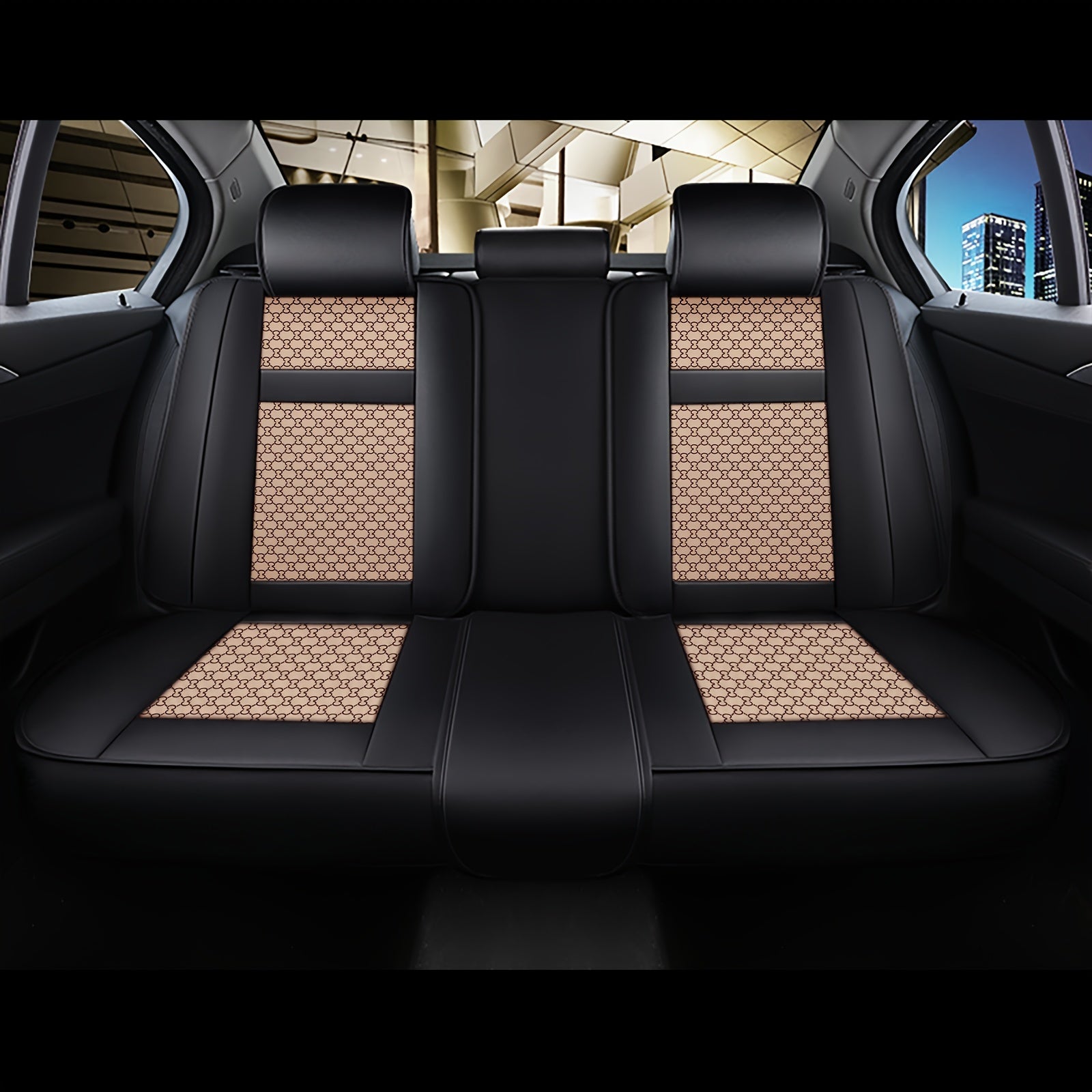 5PCS Premium Universal Fit Car Seat Covers Set - Breathable PU Leather, Sponge Filled, All-Season, Easy to Install, Durable, and Water-Resistant for Most Cars