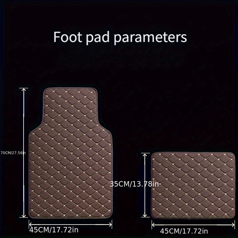 Universal Fit 4-Piece Car Floor Mats Set - Durable PVC Leather Embroidered Vehicle Foot Pads, Waterproof and Wear-Resistant Auto Floor Liners