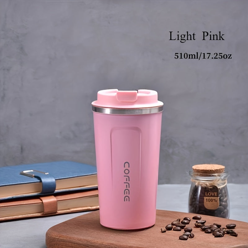 17.25oz Stainless Steel Insulated Travel Mug - Reusable Coffee Cup for Hot & Cold Beverages, Multipurpose, Eco-Friendly, Hand Wash, Ideal for Holidays & Graduation Gifts