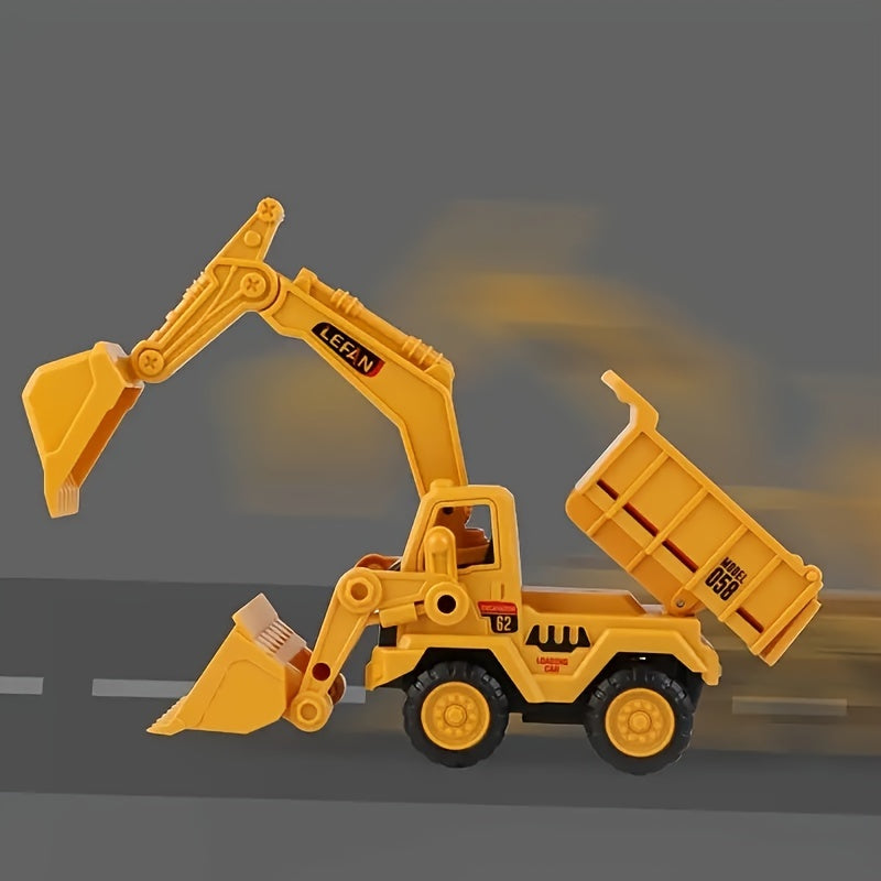 High Quality Three In One Inertia Engineering Vehicle Simulation - Multifunctional Excavator, Bulldozer, Tipper Truck Toy - Back to School New Semester Birthday Gift