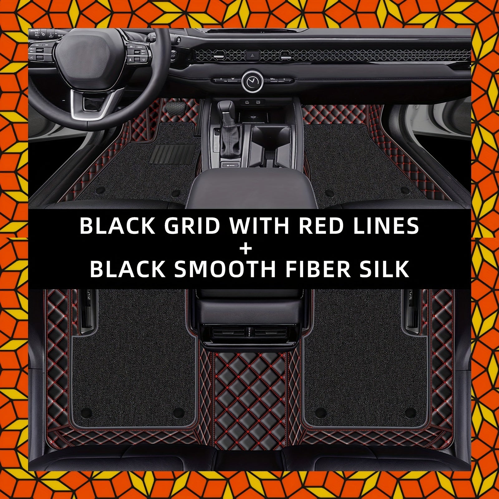 for Kia EV6 2023 PUPU LeatherPU Leathr Dual-Layer Left Hand Drive Car Floor Mats, Embroidered Lower Layer with Removable Wash Soft Upper Coverage Full Set of Three Mat Sets Fits Tightly to Vehicle Model Detachably Layered for