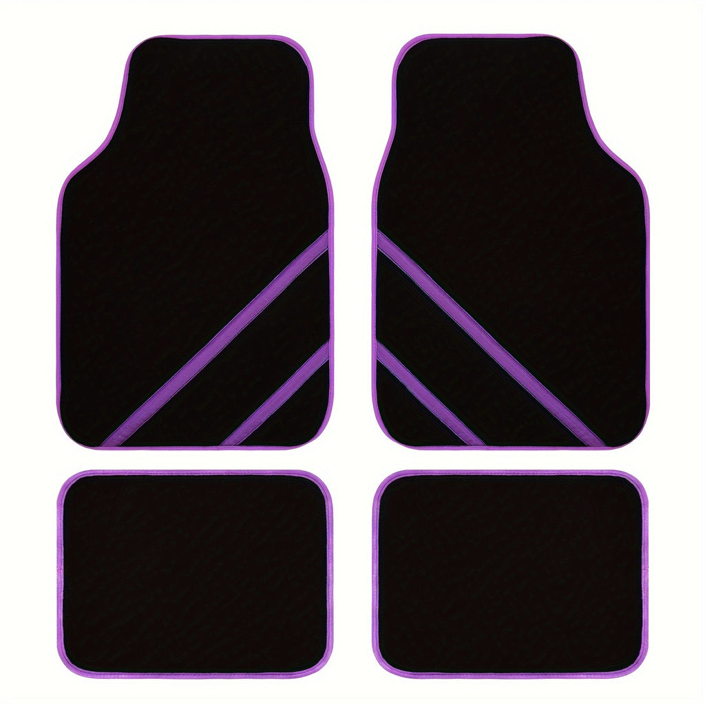 4pcs Universal Anti-Slip Car Floor Mats Set, High-Durability Foot Pads for Front & Rear Seats, All-Season Vehicle Interior Accessories, Fits Most Cars