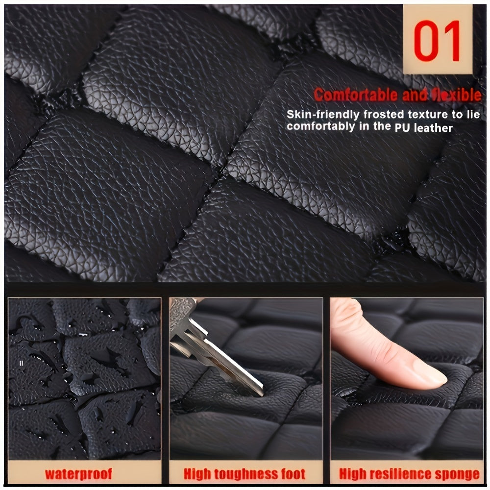 5-Piece Premium Luxury Waterproof Car Floor Mats - Floor Mats with PU Leather, All-Weather Protection, Easy Cleaning, Durable, Fashionable Interior, Universal Fit, and Anti-Slip Backing for Ultimate Car Care