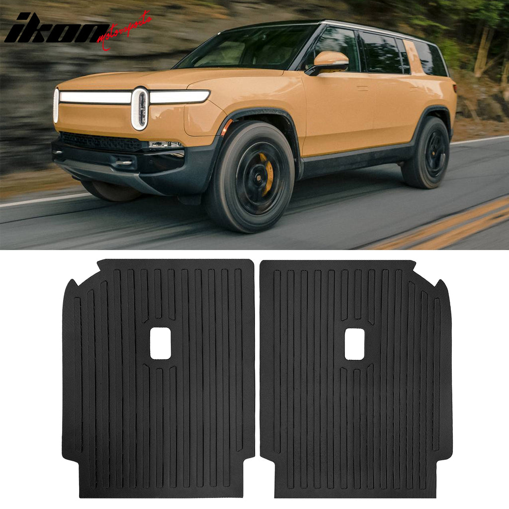 Rear Seat Protector Backrest Cover For Rivian For R1S 2022-2024, Black TPE Waterproof Seat Back Liners Mat Pad Interior Accessories 2 Pieces