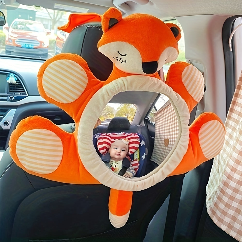 Creative Youngsters Large Multicolor Polyester Reverse Viewing Mirror - Enhance Safety, Interior Car Decoration, and Rear View Convenience - Doll Rearview Basket Mirror with Hanging Accessories