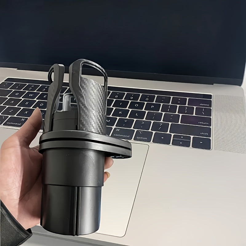 2-in-1 Rotating Car Cup Holder Expander - Durable ABS, Multi-Functional Vehicle Interior Accessory