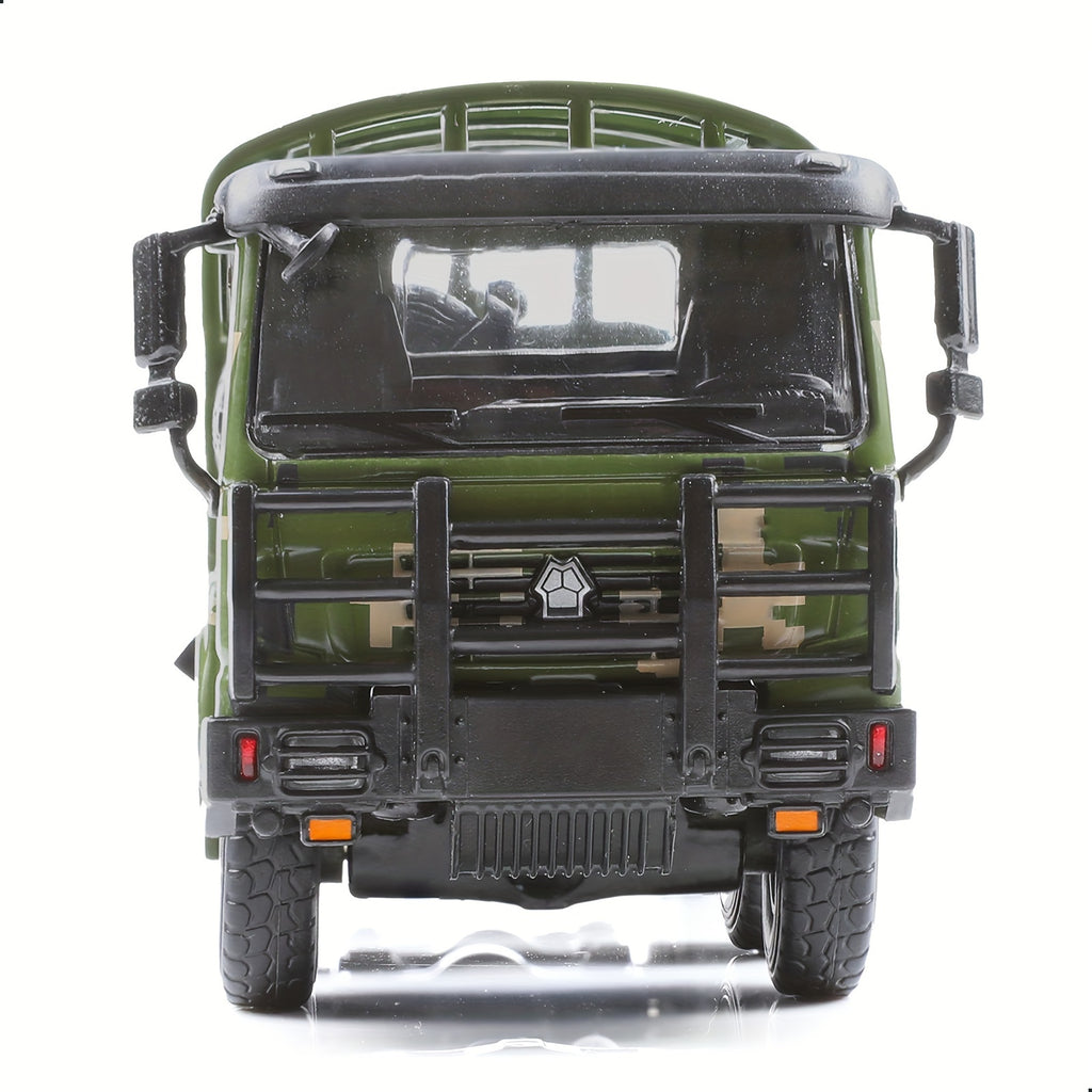 Die-Cast Metal Military Transport Truck Model, 1/64 Scale Realistic Camouflage, Collectible Alloy Army Vehicle, Suitable for Ages 3-6 Years, Ideal for Collectors & Gifting