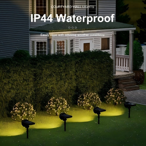 1/2pcs 7LED Solar Lamp -  IP44, Outdoor Environment Lighting, Solar Charging, Lithium Battery, 1200mAh, Plastic Structure, Semi-buried, Outdoor Lighting Solution - Modern Outdoor Lamp - Durable Plastic