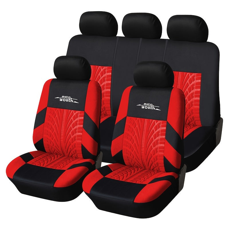 Fashion Tire Track Detail Style Universal Car Seat Covers Fits Most Brand Vehicle