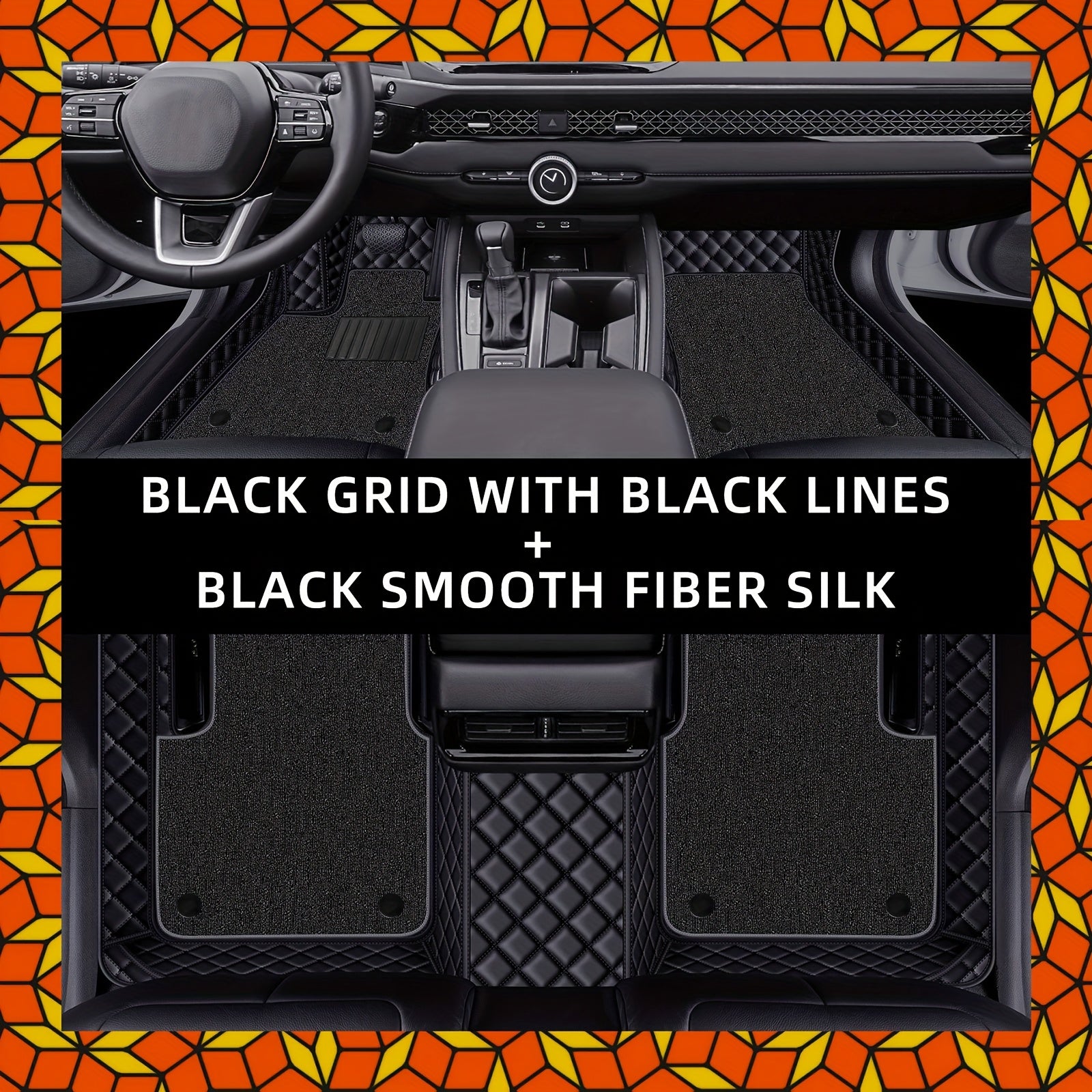 for Kia EV6 2023 PUPU LeatherPU Leathr Dual-Layer Left Hand Drive Car Floor Mats, Embroidered Lower Layer with Removable Wash Soft Upper Coverage Full Set of Three Mat Sets Fits Tightly to Vehicle Model Detachably Layered for