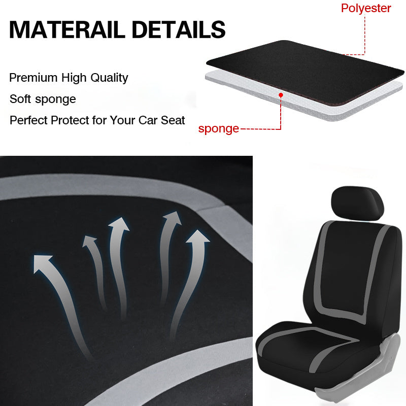 Car Seat Covers Full Set, Gray Purple Black Blue Red Purple Car Seat Cushion  Car Seat Protector Car Decoration Airbag Safe