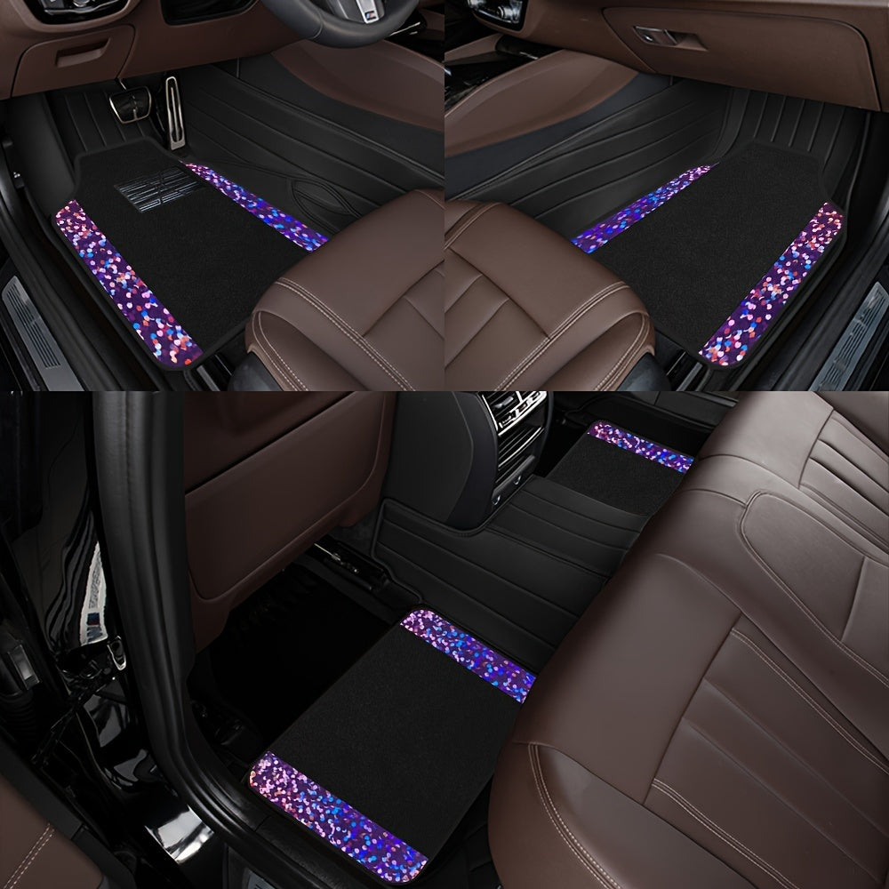 Muchkey Universal Fit Automotive Floor Mats fits Most Cars, SUVs, and Trucks, Colorful Outline Design Full Set Floor Liners