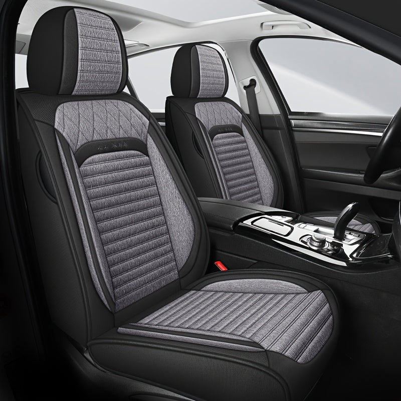 Full Set Seat Covers - Linen Seat Cover Front and Rear Seat Cushion Universal for SUVs and Trucks