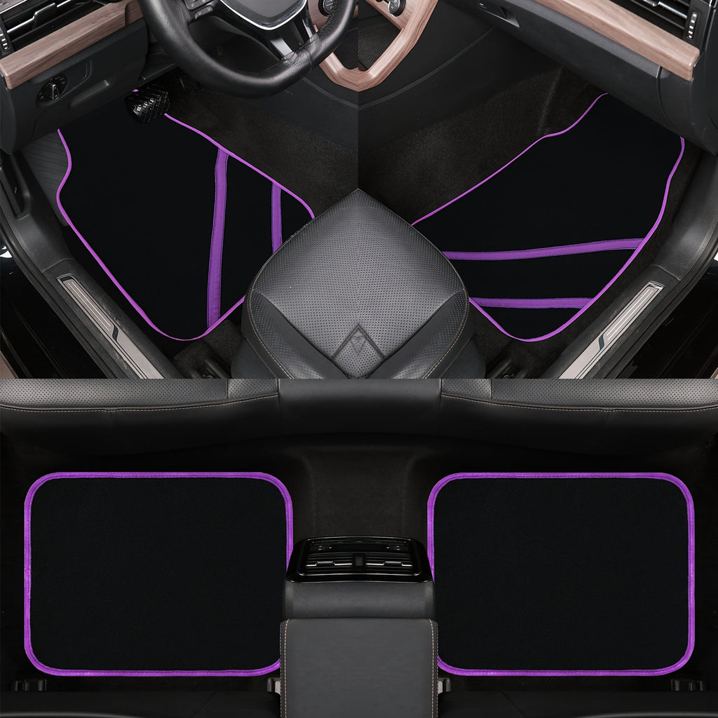 4pcs Universal Anti-Slip Car Floor Mats Set, High-Durability Foot Pads for Front & Rear Seats, All-Season Vehicle Interior Accessories, Fits Most Cars