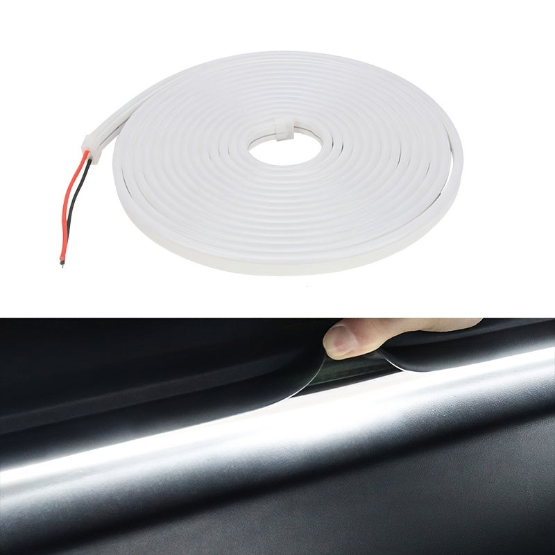 1pc 5m Flexible Silicone LED Light Strip, Car Trunk Warm/Yellow Neon Light Strip for Carriage Stall