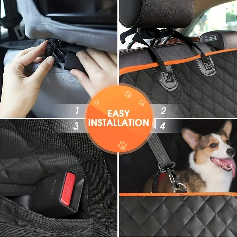 1pc Plush Fabric Pet Seat Cover - Waterproof, Scratch Resistant, Anti-Slip, Durable Soft Backrest Protector for Car, Truck, and SUV - Easy to Clean, Breathable, and Comfortable