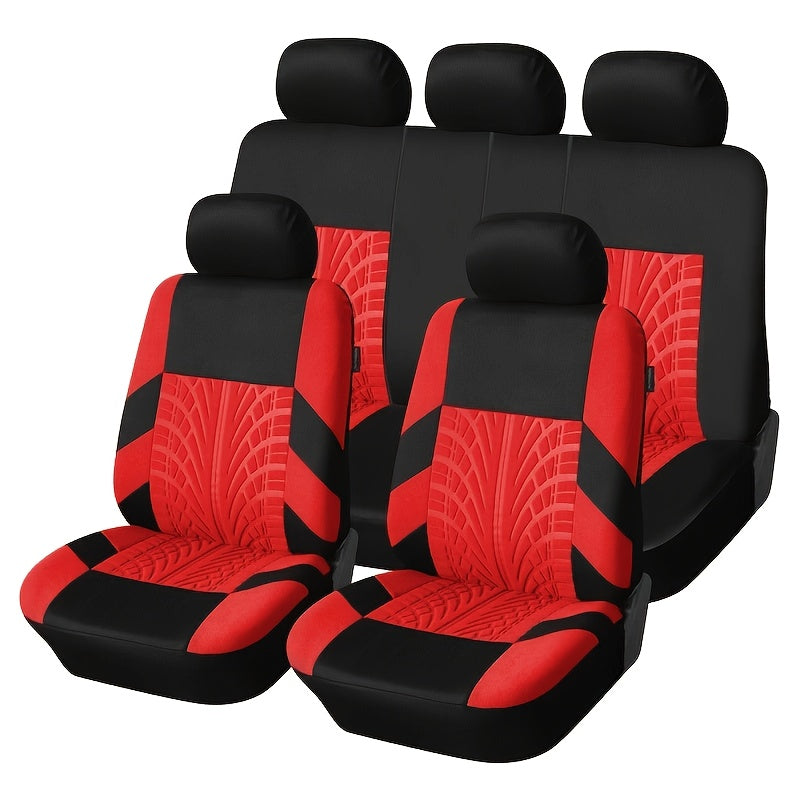 Fashion Tire Track Detail Style Universal Car Seat Covers Fits Most Brand Vehicle