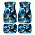 4pcs Cool Dragon Print Design Carpet Car Floor Mats Suitable for Cars, Trucks, SUVs - 4pcs Front and Rear Full Set Universal Car Interior Protection Decoration