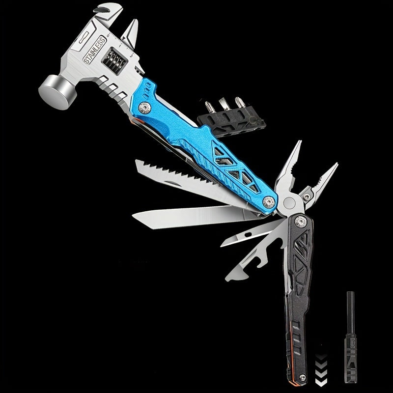 New Multifunctional Wrench, Hammer, Folding Pliers, Household Daily Maintenance, Vehicle Emergency Portable Tool, Camping Outdoor Combination Tool/1pc