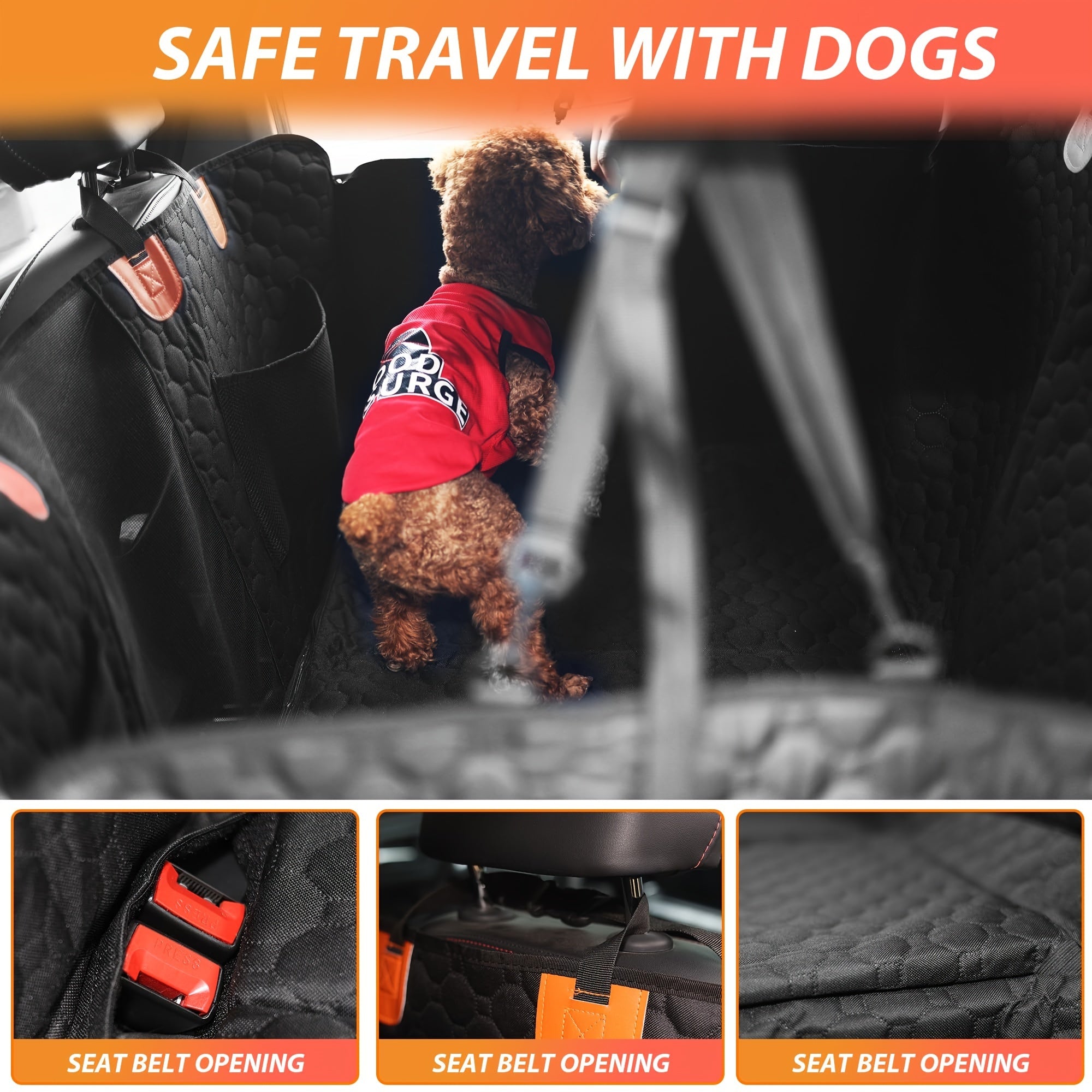 1pc Dog Car Seat Cover, Waterproof Seat Cover With Hard Bottom, Scratch Proof Nonslip Durable Soft Back Seat Covers For Cars Trucks And SUVs