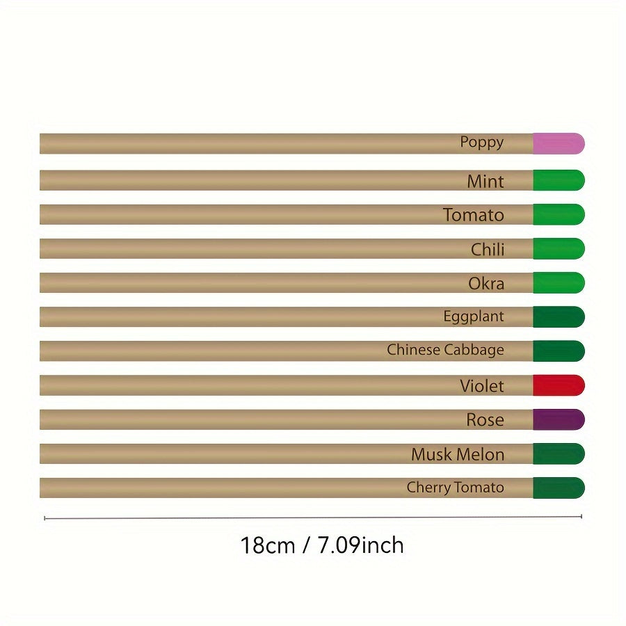Plantable Wooden Pencil with Herb Seeds - Eco-Friendly Graphite Writing Pens with Flower Fruits - Sustainable Organic Gift for Gardeners and Writers