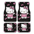 4pcs Sanrio Hello Kitty Car Foot Mats, Universal Fit, Non-Slip Synthetic Rubber, Dirt Resistant, Easy to Clean Vehicle Floor Mats