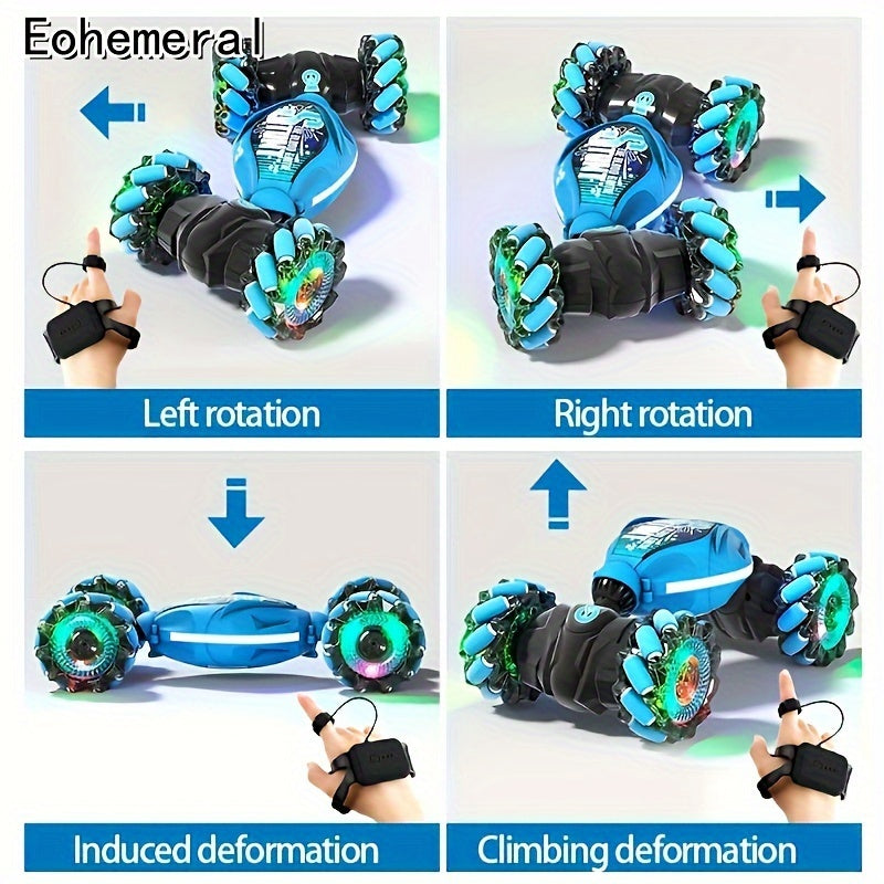 2.4G Remote Control Deformable 360 Degree Rotation Four-Wheel Drive Eohemoral Stunt Off-Road Vehicle Toy for Halloween, Christmas Gift