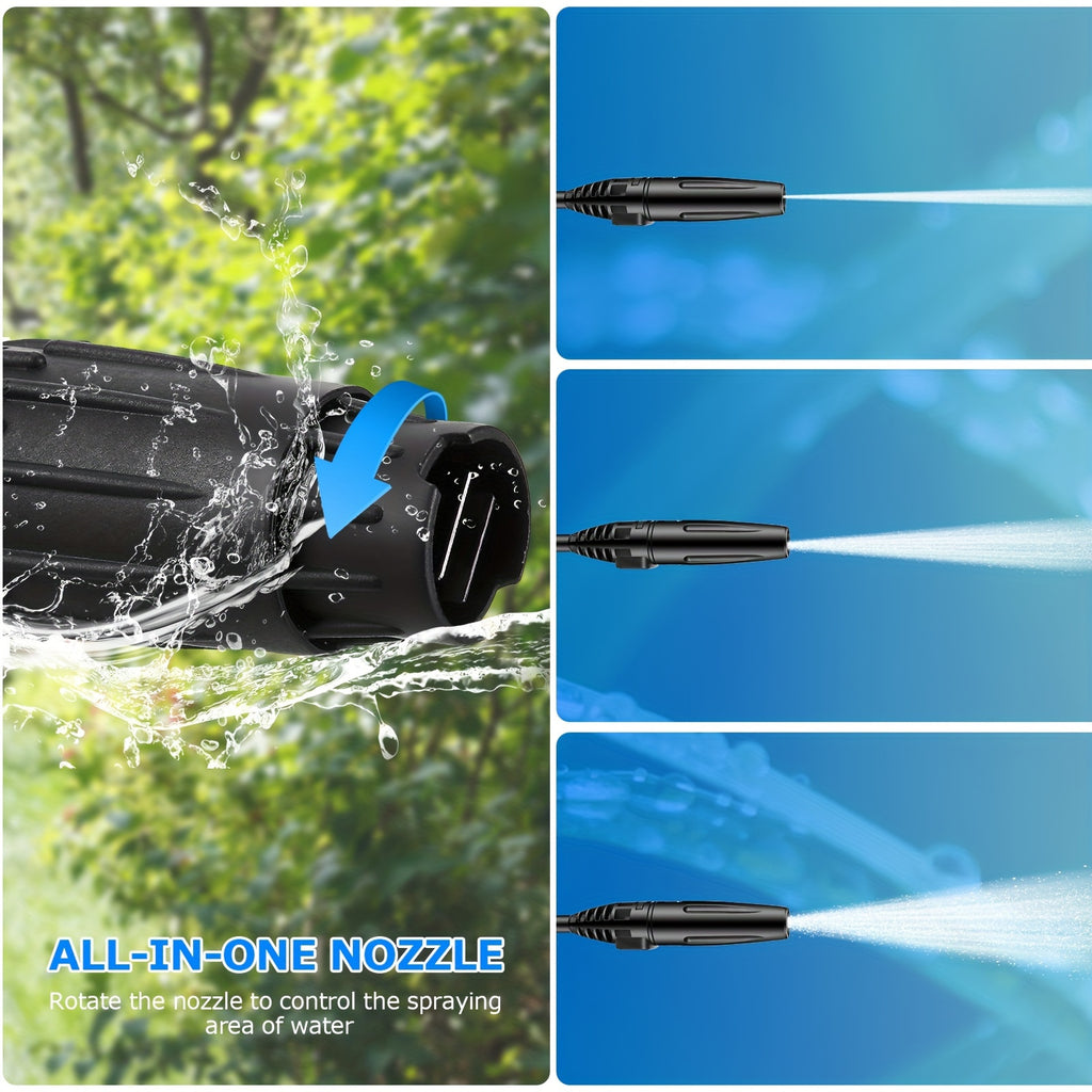 Power Washer, H4800 Pressure Washer 1800W Electric High Pressure Washer Professional Car Washer Cleaner Machine With With All-in-one Adjustable Nozzle & Hose For Patio Garden Yard Vehicle