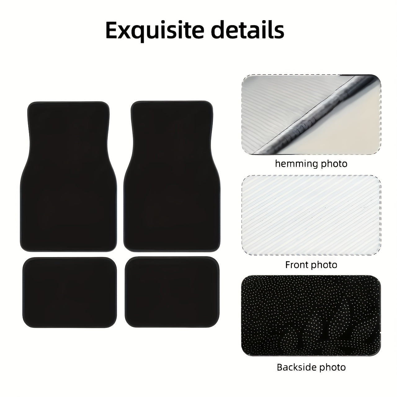 4pcs Dachshund Car Floor Mats with Playful Puppy & Paw Print Design - Non-Slip All-Weather Polyester Mats for Cars, Trucks, SUVs - Easy Clean Fit Auto Accessories, Ideal Gift for Pet Lovers, Dachshund Car Accessories, Easycle