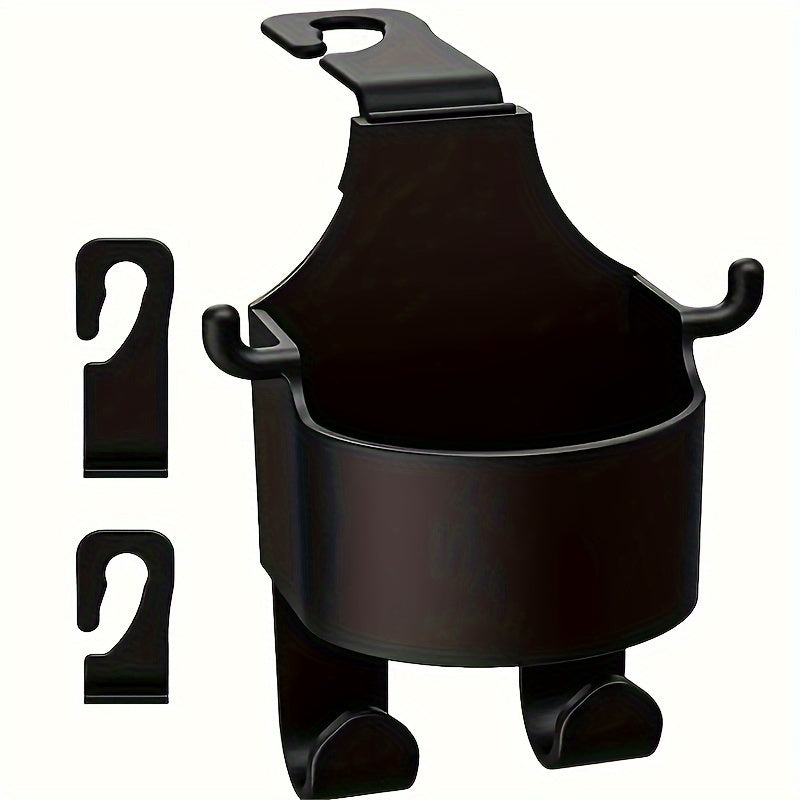 2pcs Multi-Function Car Seat Back Hooks With Built-In Cup Holders - Lightweight, Portable Storage Organizer For Vehicle Interior Accessories