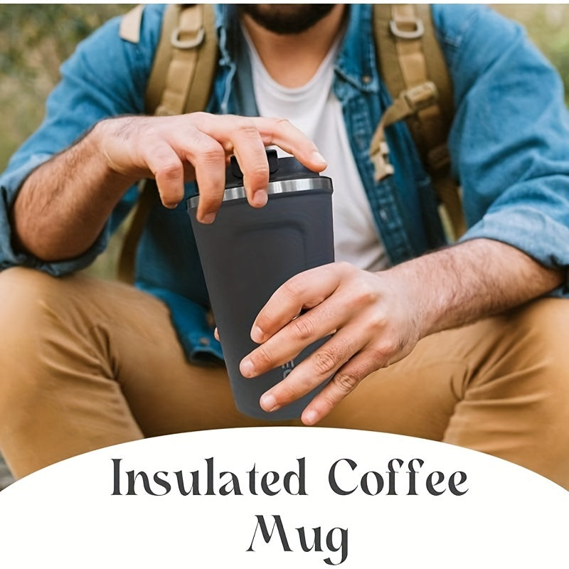 17.25oz Stainless Steel Insulated Travel Mug - Reusable Coffee Cup for Hot & Cold Beverages, Multipurpose, Eco-Friendly, Hand Wash, Ideal for Holidays & Graduation Gifts