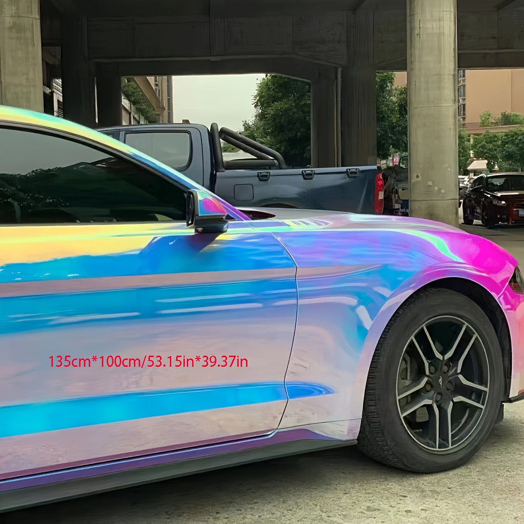 [Rainbow Gradient] PVC Rainbow Gradient Electroplated Vinyl Wrap | High-Quality | Universal Fit | Durable & Eye-Catching Design | Vehicle Customization