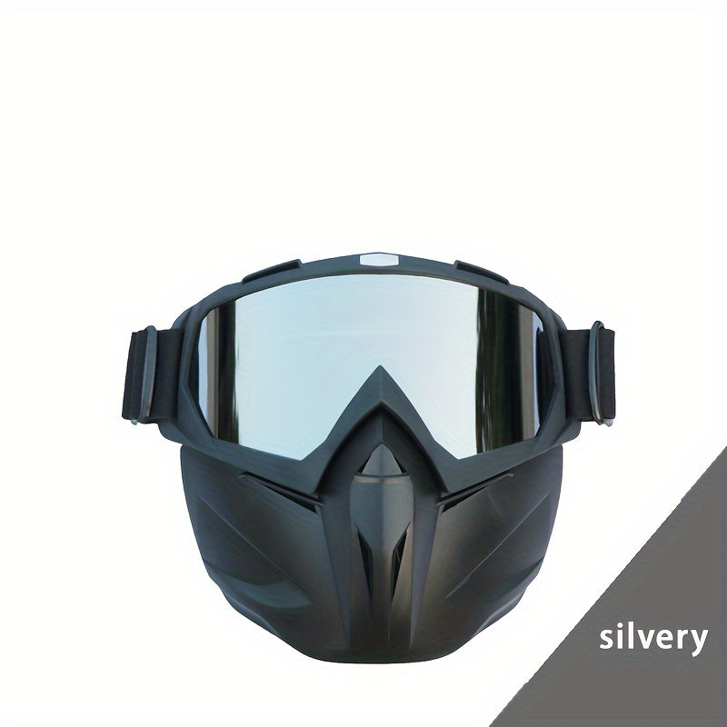 1pc Cool Motorcycle Protective Mask, Outdoor Sports Cycling Protective Glasses, Practicing Protective Mask, Electric Vehicle Glasses, Windproof Sand Dustproof Knight Mask