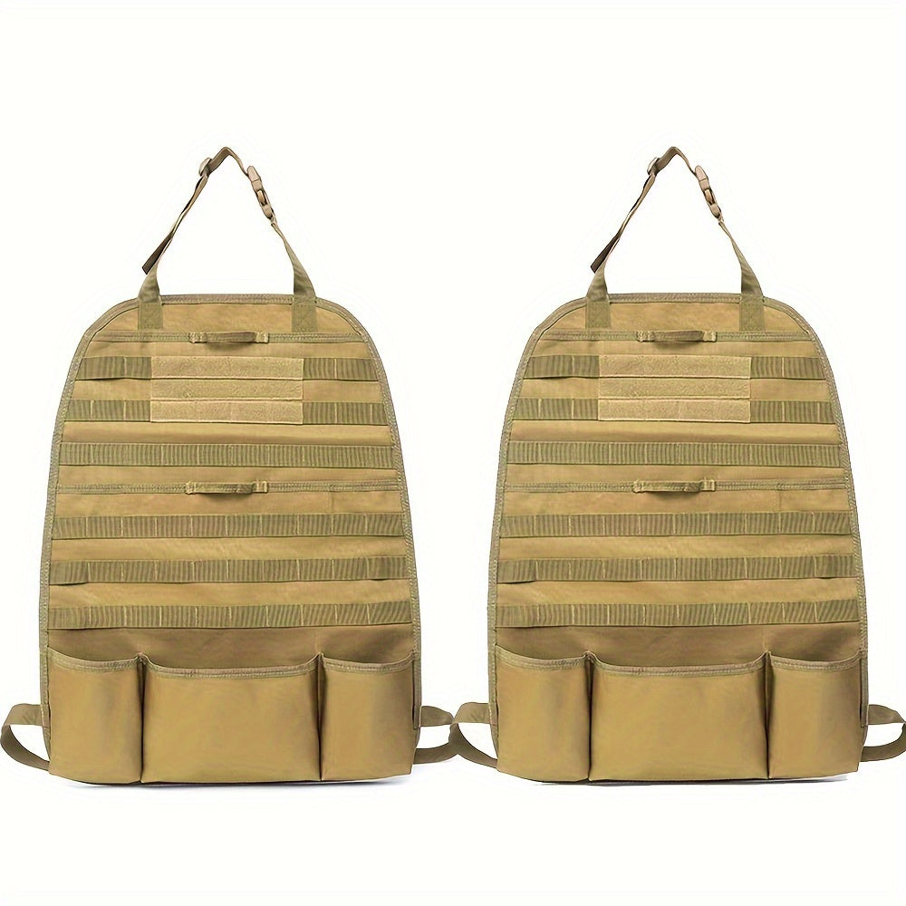 Car Seat Back Organizer - Upgraded Tactical Molle Vehicle Panel Universal Fit Car Seat Cover Protector with Multiple Pockets for Truck SUV MPV Saloon Van