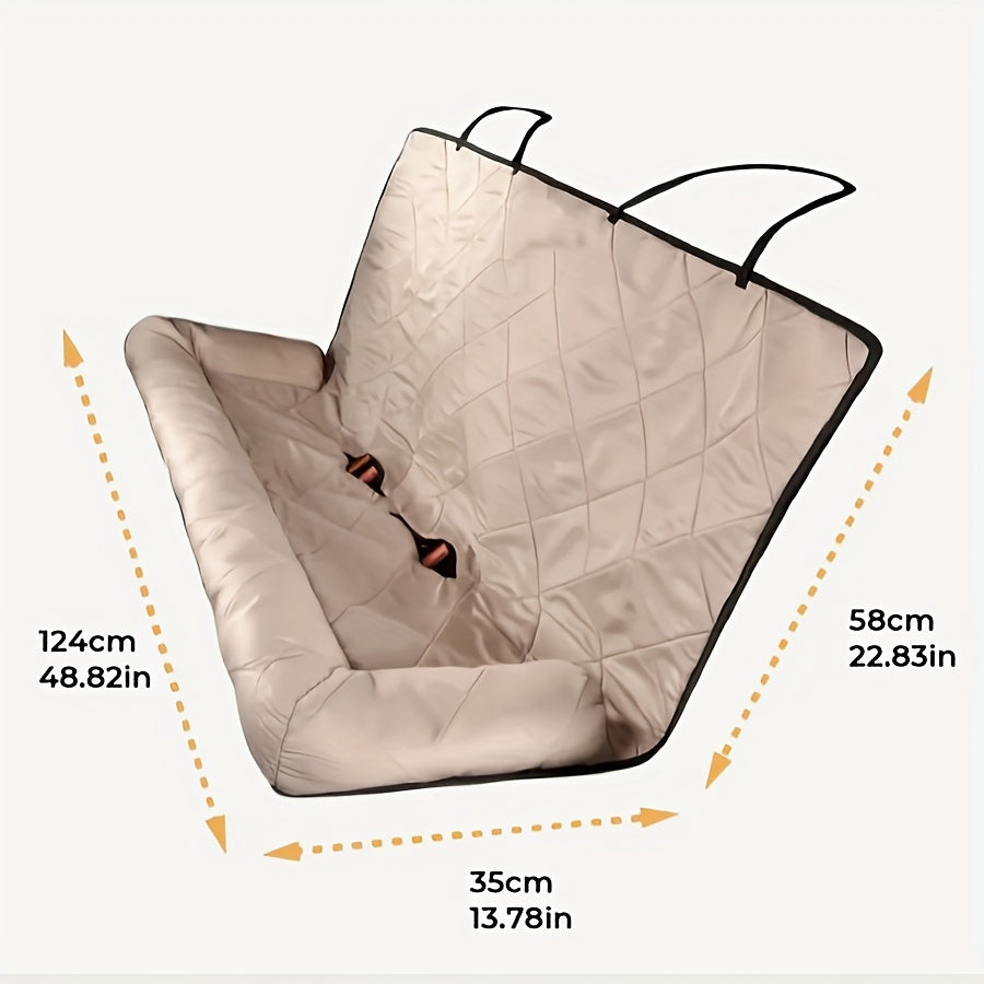 Cozy Nylon Pet Car Seat Cover for Dogs - Warm, Waterproof Rear Bench Protector