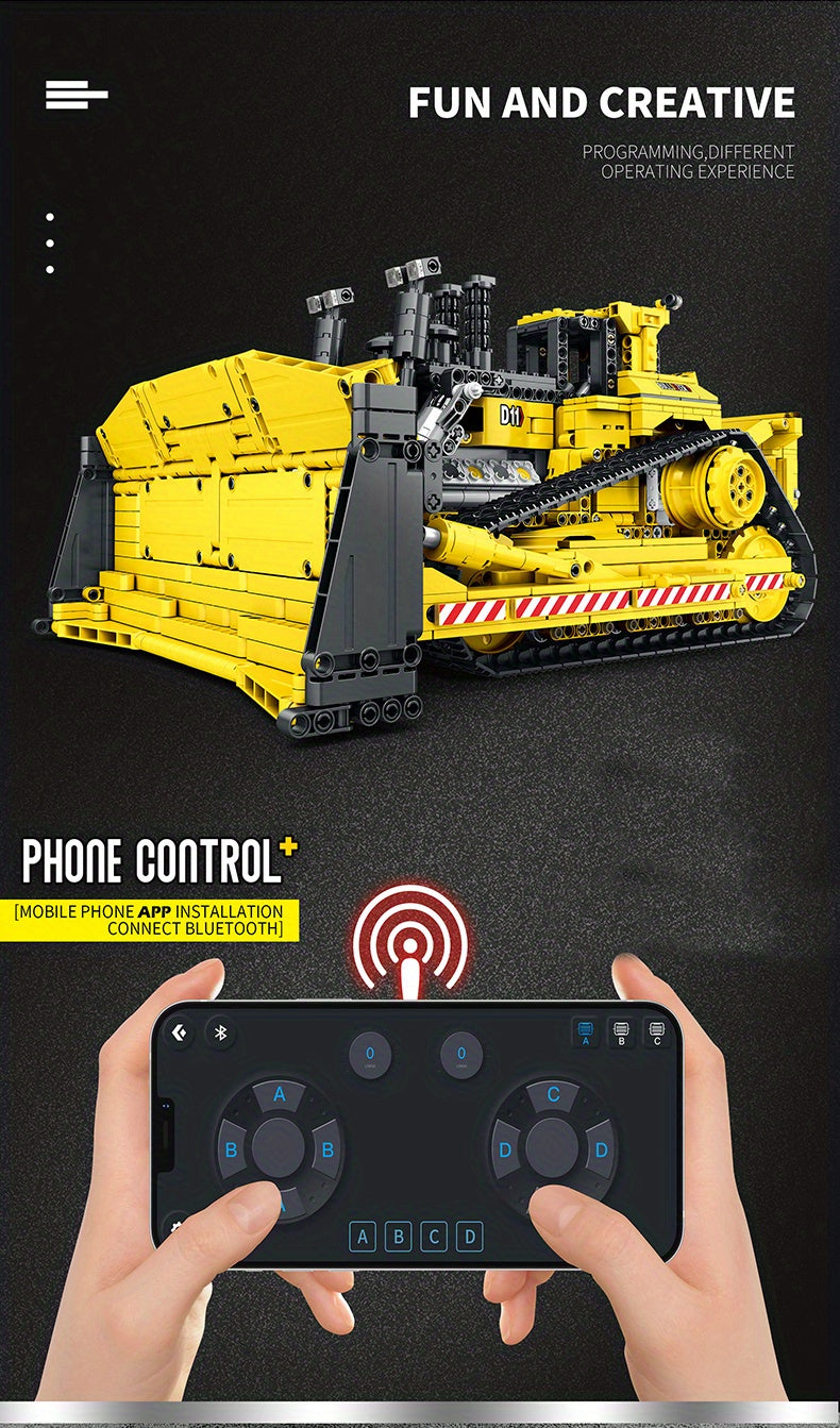 Reobrix 1988pcs Busy Construction Vehicle Blocks, Engineering Vehicle Building Block Assembly Model DIY Puzzle Assembling Building Blocks, Cool And Fun Vehicle Building Block Model Toys