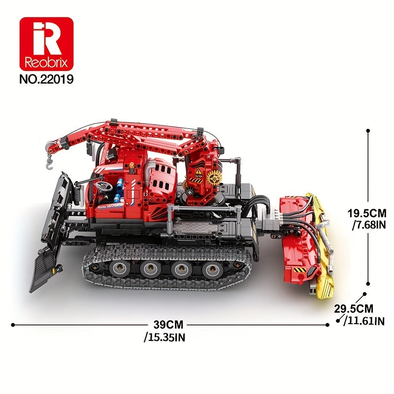 1100pcs Vehicle Blocks Left And Right Track Independent Control, Simulated Engine Ideal Holiday Gifts Electric Toy Car Accessories Collection