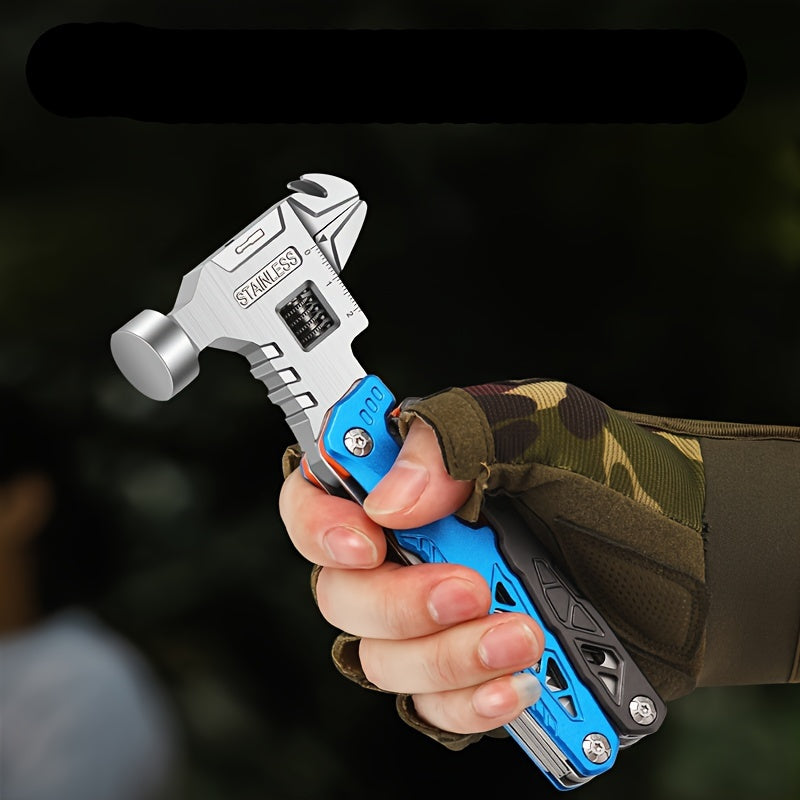 New Multifunctional Wrench, Hammer, Folding Pliers, Household Daily Maintenance, Vehicle Emergency Portable Tool, Camping Outdoor Combination Tool/1pc