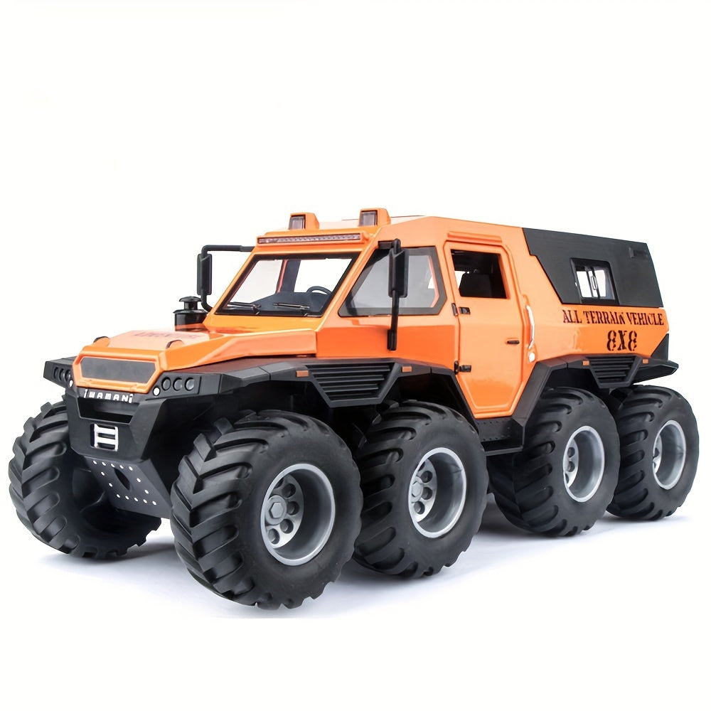 1/24 8x8 Off-Road Pickup Model Car wheel armored vehicle with Lights and Sounds, Zinc Alloy Pull Back Toy car with Sound and Light for Kids Boy Girl Gift