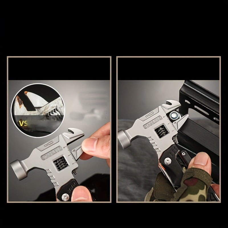 New Multifunctional Wrench, Hammer, Folding Pliers, Household Daily Maintenance, Vehicle Emergency Portable Tool, Camping Outdoor Combination Tool/1pc