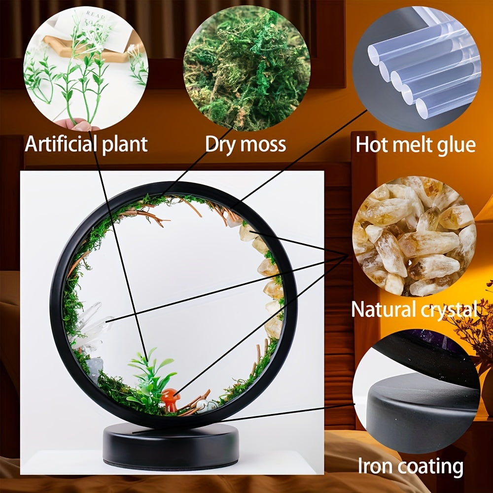 [Natural Crystal Lamp] Natural Crystal Table Lamp - Forest Eco Style Ambient Lamp - Therapeutic Crystal Night Lamp with USB Port and 3 Colours Dimming Patterns for Bedroom Bedside Lamp Office Desk Lamp Home Decor Holiday Gift