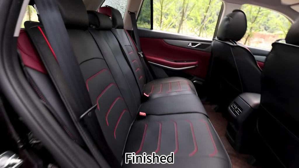 5-Seat Full Set Faux Leather Car Seat Covers - Waterproof All-Weather Protection, Full Surrounded Cushion Protector with Soft Foam Padding, Precise Fit for Cars, Trucks, Sedans & SUVs - Easy Installation, Durable Automotive I