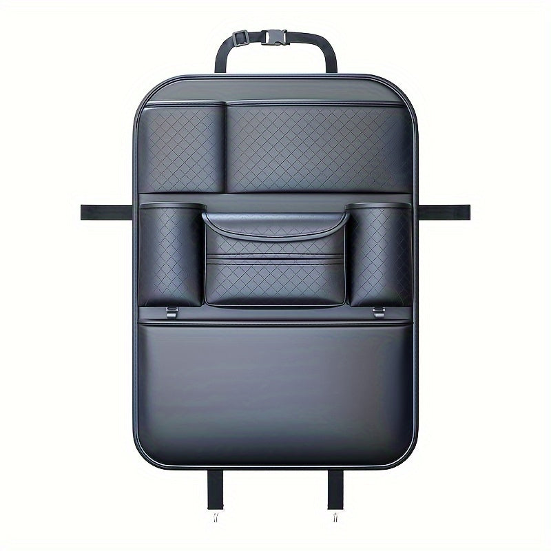 1 Piece Of PU Leather New Car Backrest Storage Bag, Car Seat Backrest Storage Hanging Bag, Rear Shelf Storage Mesh Bag, Universal