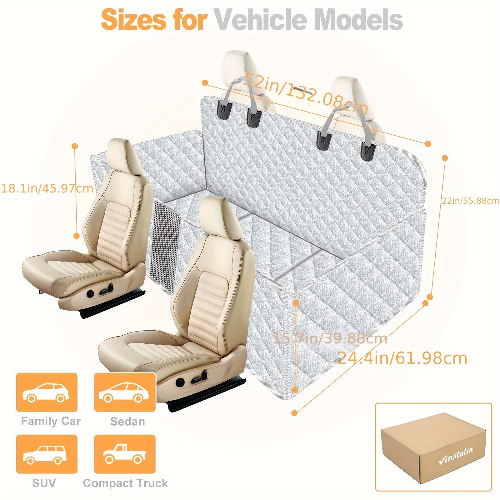 Medium Dog Argyle Backseat Cover Plus - Sturdy Wood Fiber Board, Non-Slip, Back Seat Extender, Hammock Style, Easy Clean, Perfect for Sedans, SUVs, and Trucks - Pet-Friendly Car Accessory