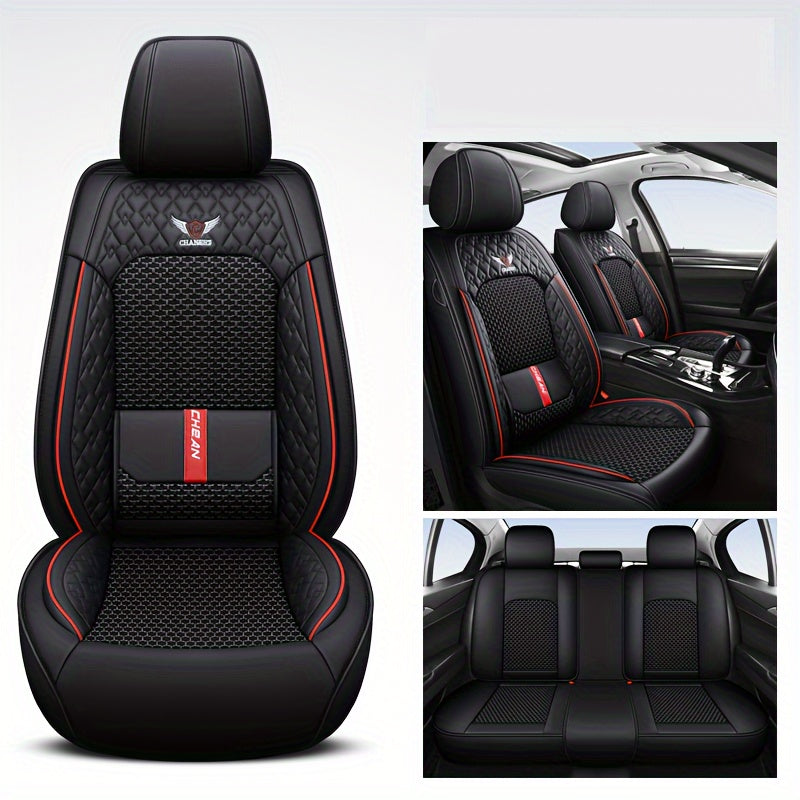 5 Seat Car Cushion Four Seasons Universal Seat Cover, Fully Surrounded By High-grade Ice Silk Seat Cushion, Special Breathable Seat Cover