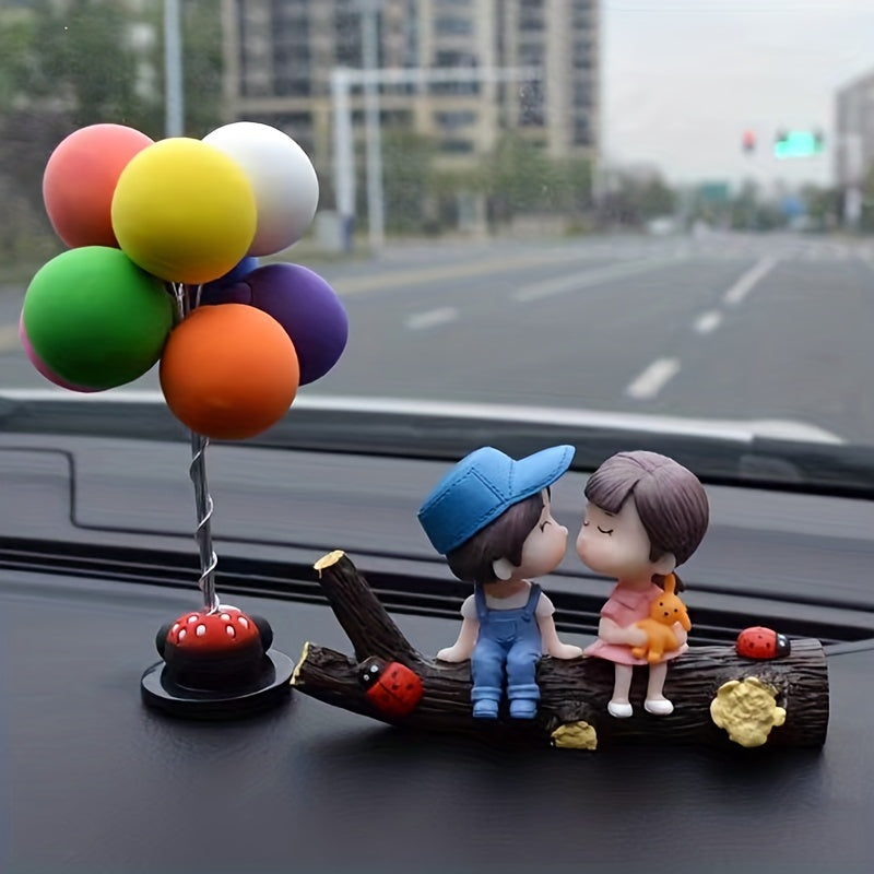 Cartoon Tree Fork Lovers Car Interior Decoration Confession Balloon for Car Lovers