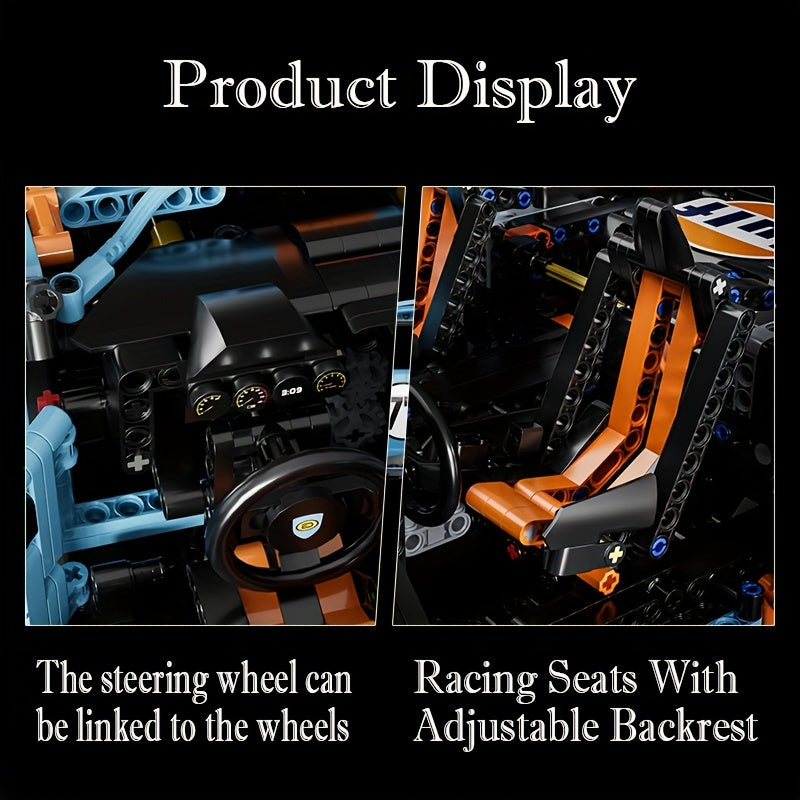 1623pcs Technic GT3 Super Racer Building Blocks Set, High-Detail Sports Vehicle Model, Durable ABS Plastic, Educational Assembly Kit, Adult Collectible Construction Toy, Ideal for Ages 14+