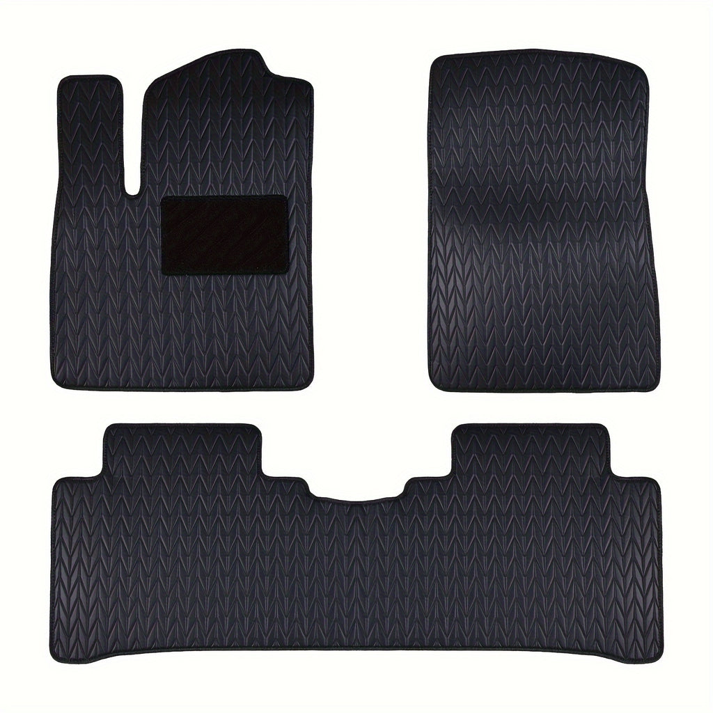 1 Set, Custom PU Leather Car Floor Mats for BYD Yuan Plus Atto 3, 2022-2024, Non-Slip, Waterproof, All-Weather, Durable, Left Drive, Special Foot Pad, Auto Interior Accessories