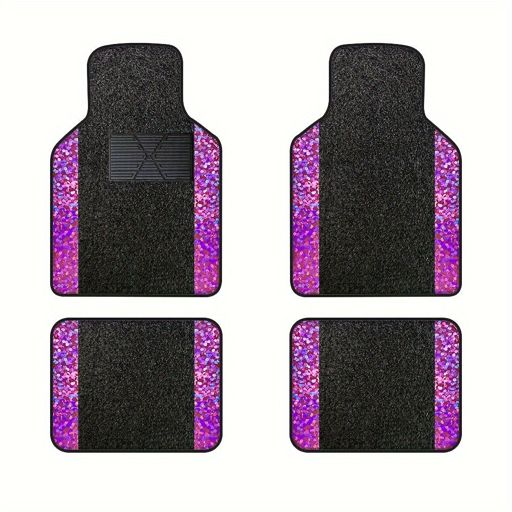 Muchkey Universal Fit Automotive Floor Mats fits Most Cars, SUVs, and Trucks, Colorful Outline Design Full Set Floor Liners